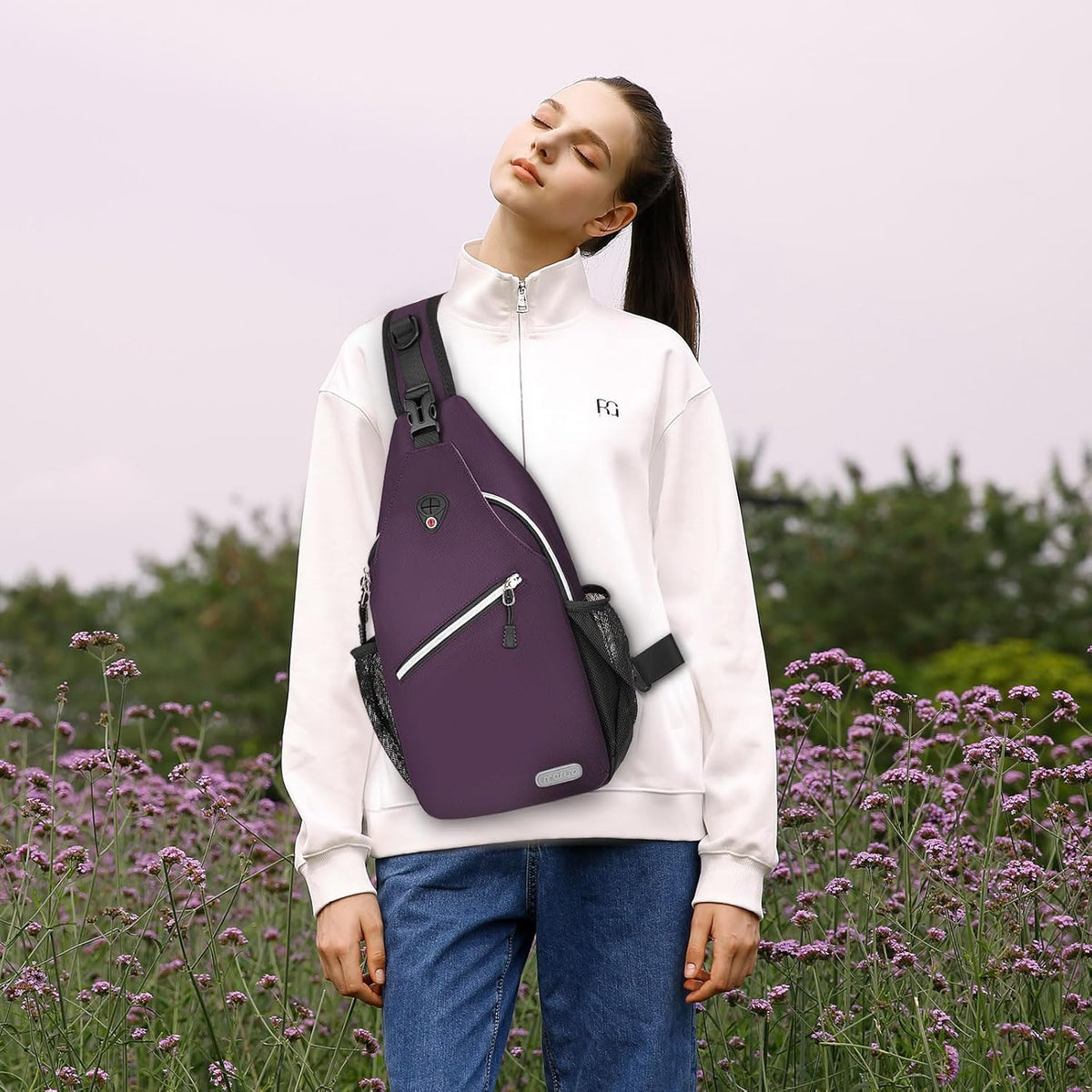 Small Sling Bag for Men, Crossbody Shoulder Chest Daypack Bag | Sling Backpack for Casual Travel Hiking