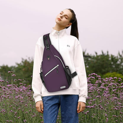 Small Sling Bag for Men, Crossbody Shoulder Chest Daypack Bag | Sling Backpack for Casual Travel Hiking