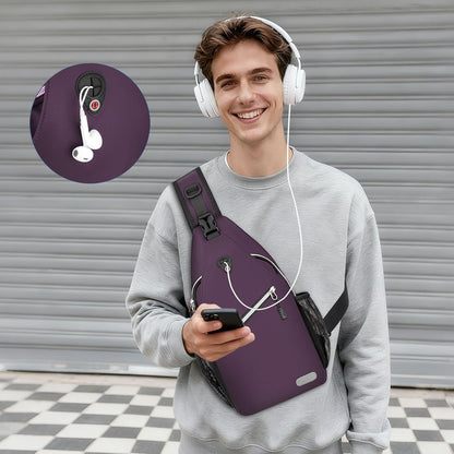 Small Sling Bag for Men, Crossbody Shoulder Chest Daypack Bag | Sling Backpack for Casual Travel Hiking