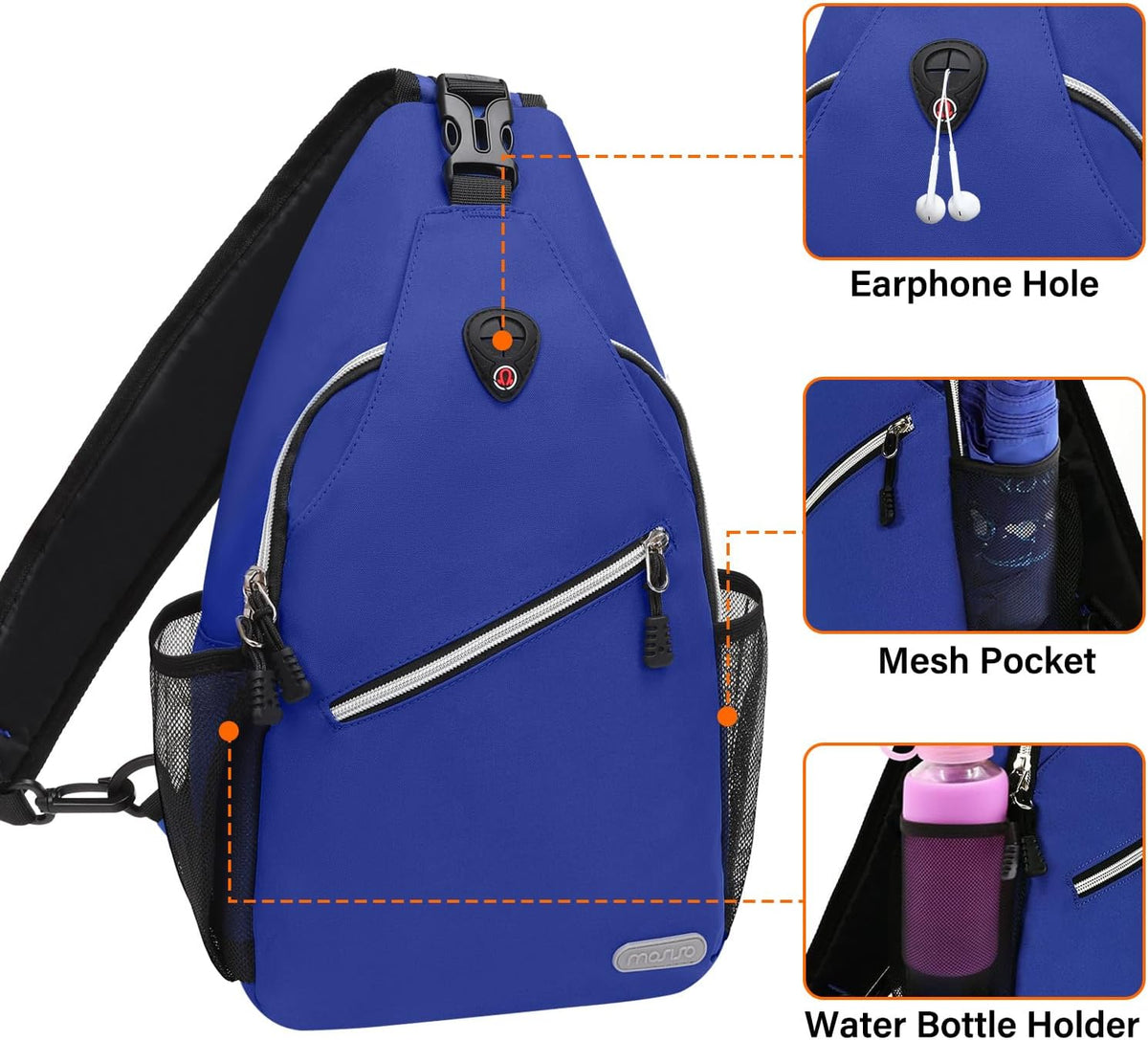 Small Sling Bag for Men, Crossbody Shoulder Chest Daypack Bag | Sling Backpack for Casual Travel Hiking