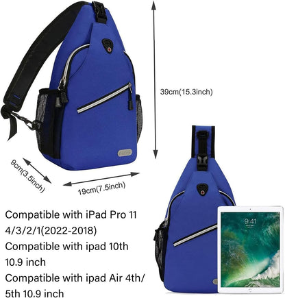Small Sling Bag for Men, Crossbody Shoulder Chest Daypack Bag | Sling Backpack for Casual Travel Hiking