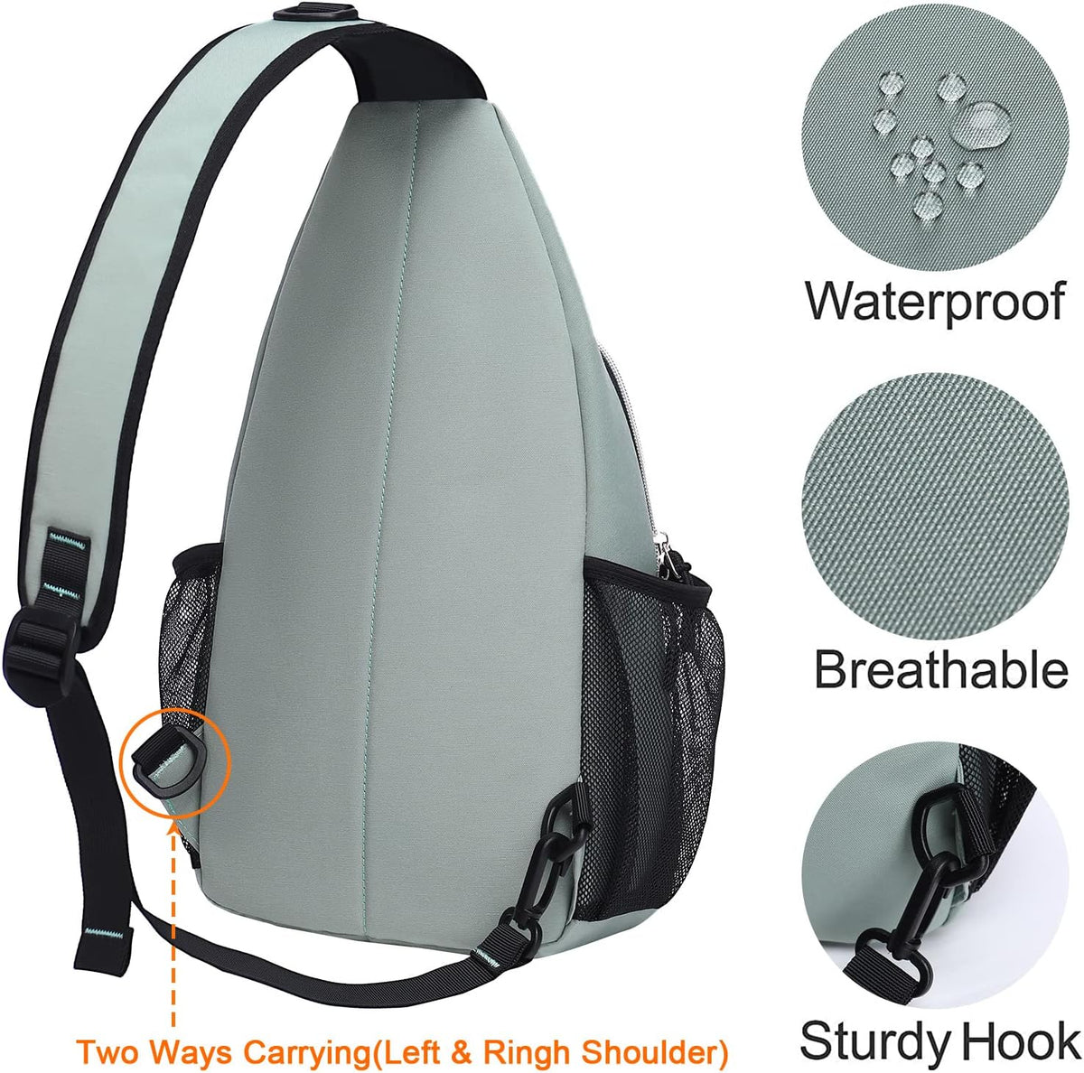 Small Sling Bag for Men, Crossbody Shoulder Chest Daypack Bag | Sling Backpack for Casual Travel Hiking