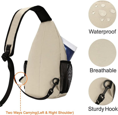Small Sling Bag for Men, Crossbody Shoulder Chest Daypack Bag | Sling Backpack for Casual Travel Hiking