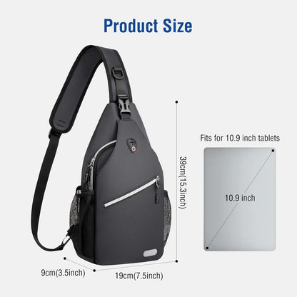 Small Sling Bag for Men, Crossbody Shoulder Chest Daypack Bag | Sling Backpack for Casual Travel Hiking
