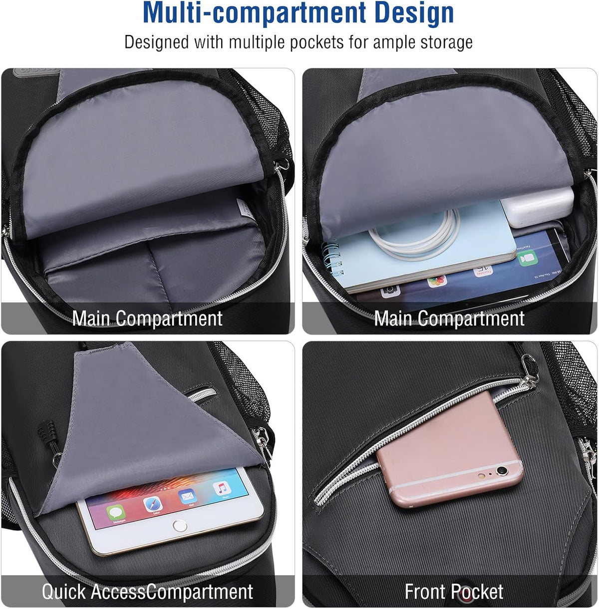 Small Sling Bag for Men, Crossbody Shoulder Chest Daypack Bag | Sling Backpack for Casual Travel Hiking