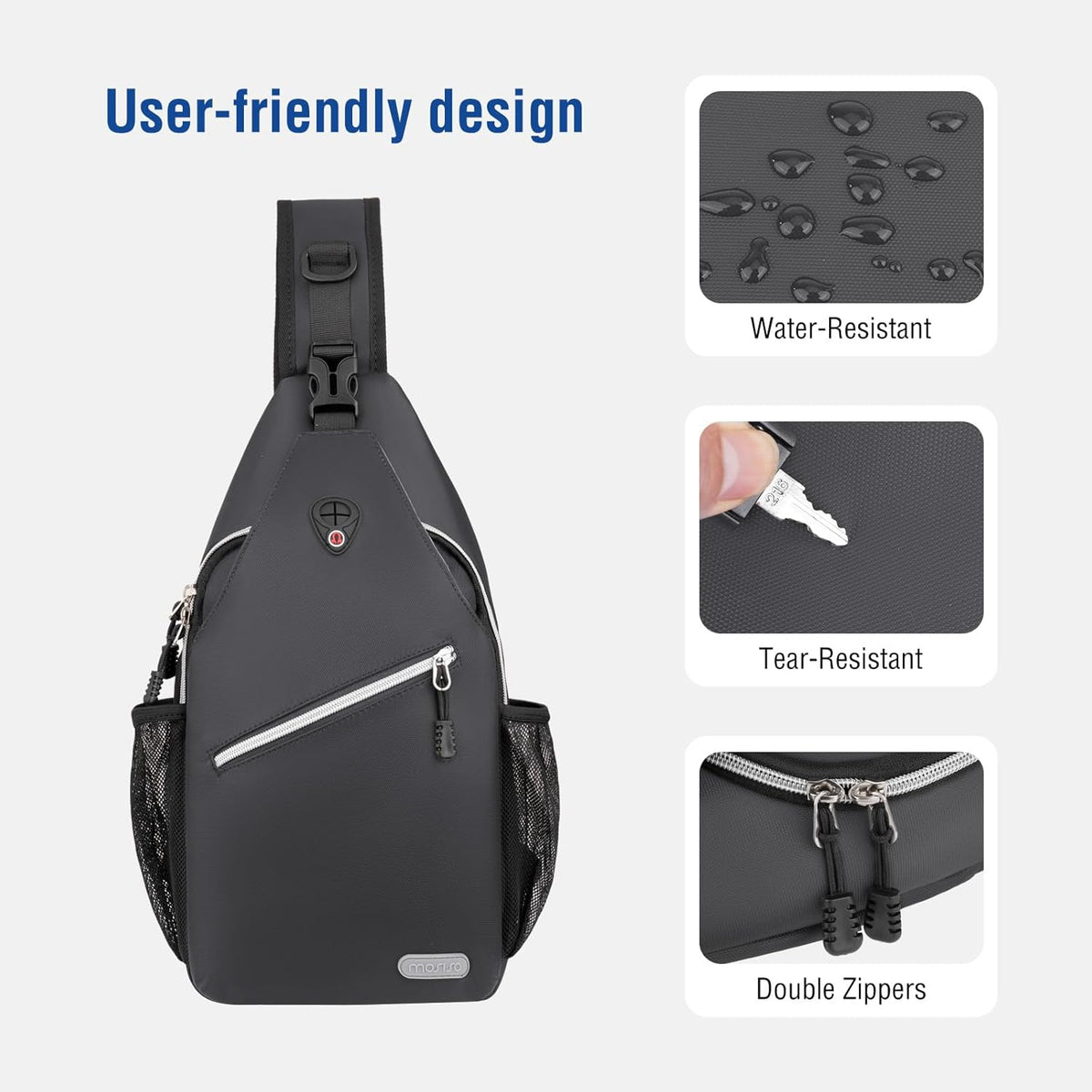 Small Sling Bag for Men, Crossbody Shoulder Chest Daypack Bag | Sling Backpack for Casual Travel Hiking