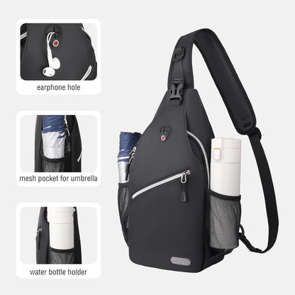 Small Sling Bag for Men, Crossbody Shoulder Chest Daypack Bag | Sling Backpack for Casual Travel Hiking