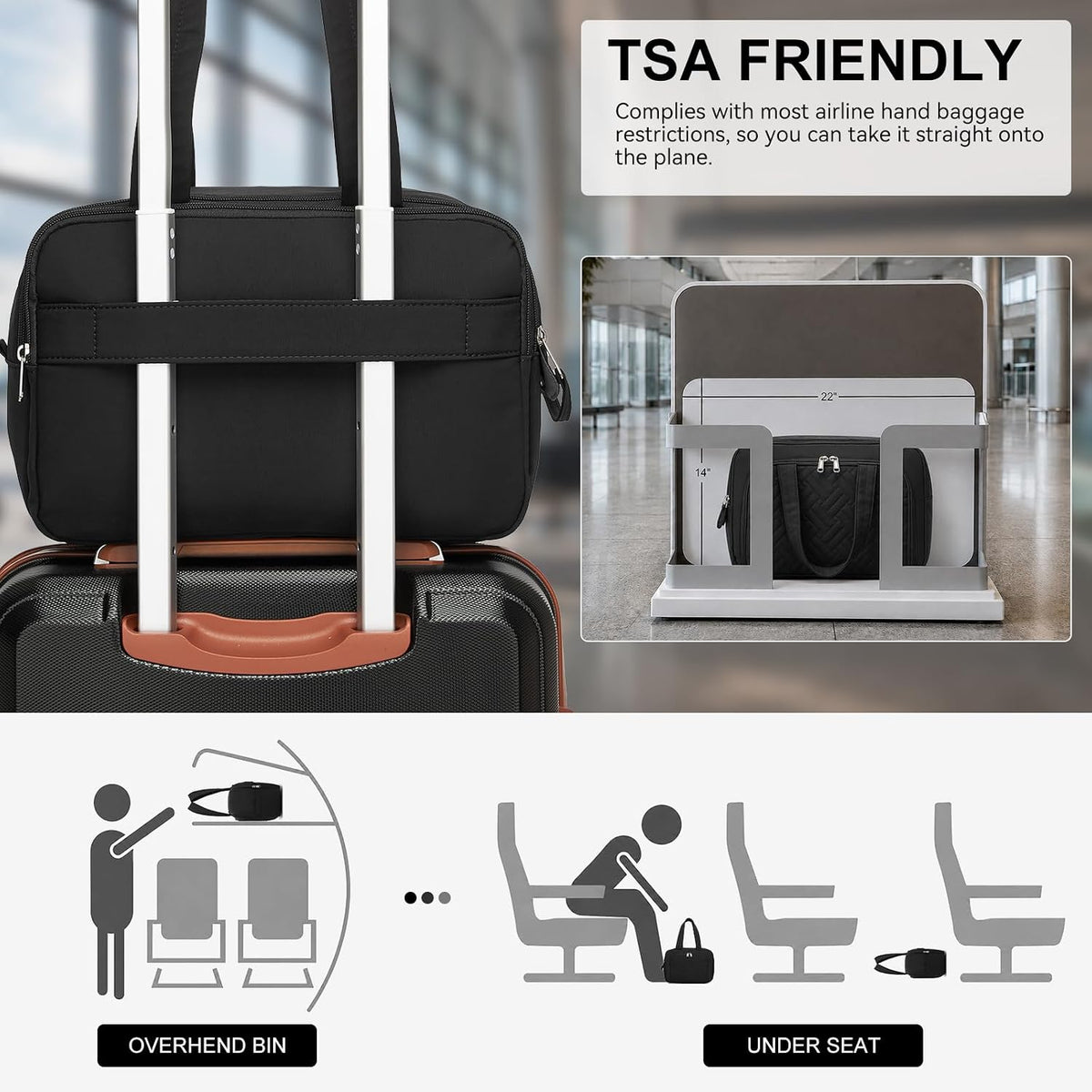 Expandable 20 Inch Carry On Suitcase Airline Approved, Lightweight ABS+PC Hardshell Luggage with 360° Silent Spinner Wheels, Grey/Brown