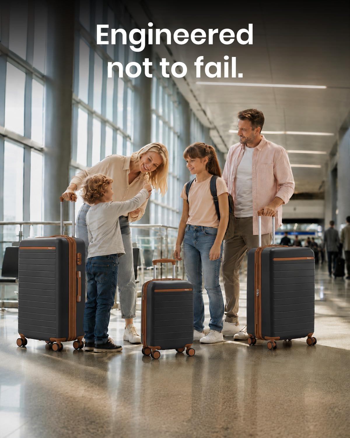 Expandable 20 Inch Carry On Suitcase Airline Approved, Lightweight ABS+PC Hardshell Luggage with 360° Silent Spinner Wheels, Grey/Brown