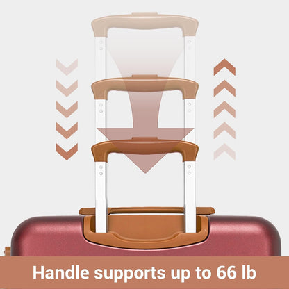 Expandable 20 Inch Carry On Suitcase Airline Approved, Lightweight ABS+PC Hardshell Luggage with 360° Silent Spinner Wheels, Grey/Brown