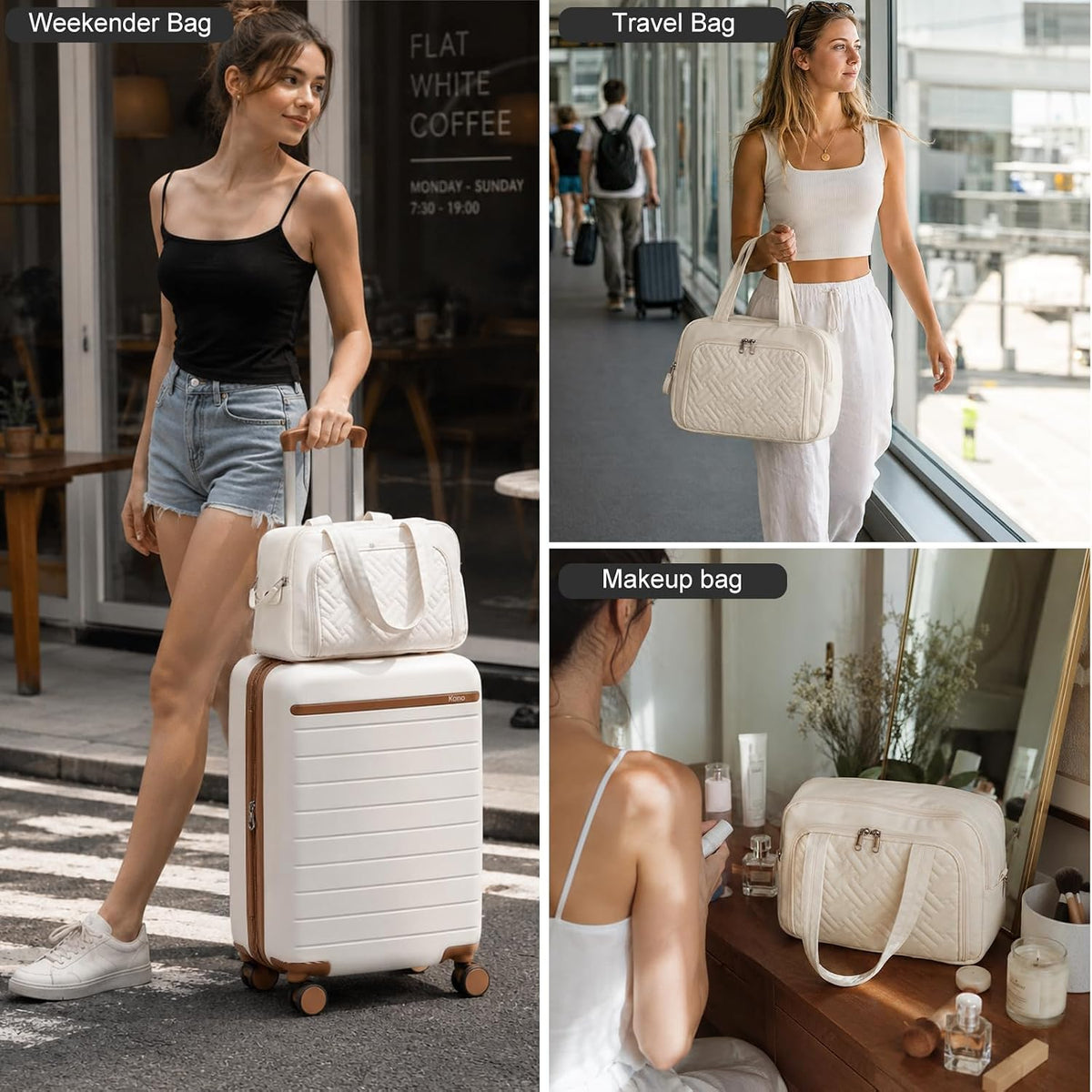 Expandable 20 Inch Carry On Suitcase Airline Approved, Lightweight ABS+PC Hardshell Luggage with 360° Silent Spinner Wheels, Grey/Brown