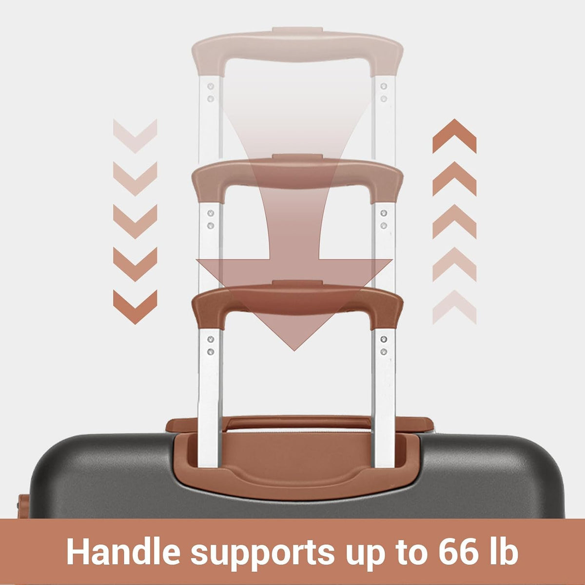 Expandable 20 Inch Carry On Suitcase Airline Approved, Lightweight ABS+PC Hardshell Luggage with 360° Silent Spinner Wheels, Grey/Brown