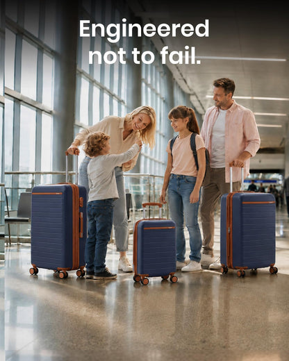 Expandable 20 Inch Carry On Suitcase Airline Approved, Lightweight ABS+PC Hardshell Luggage with 360° Silent Spinner Wheels, Grey/Brown