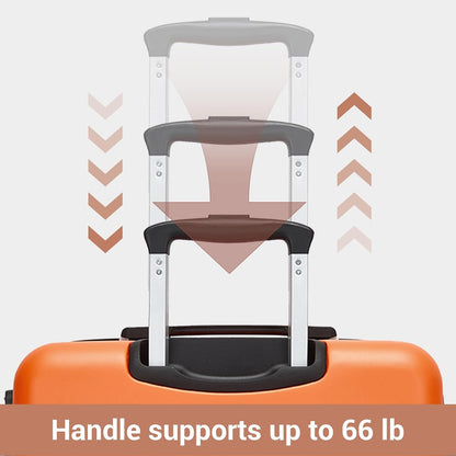 Expandable 20 Inch Carry On Suitcase Airline Approved, Lightweight ABS+PC Hardshell Luggage with 360° Silent Spinner Wheels, Grey/Brown