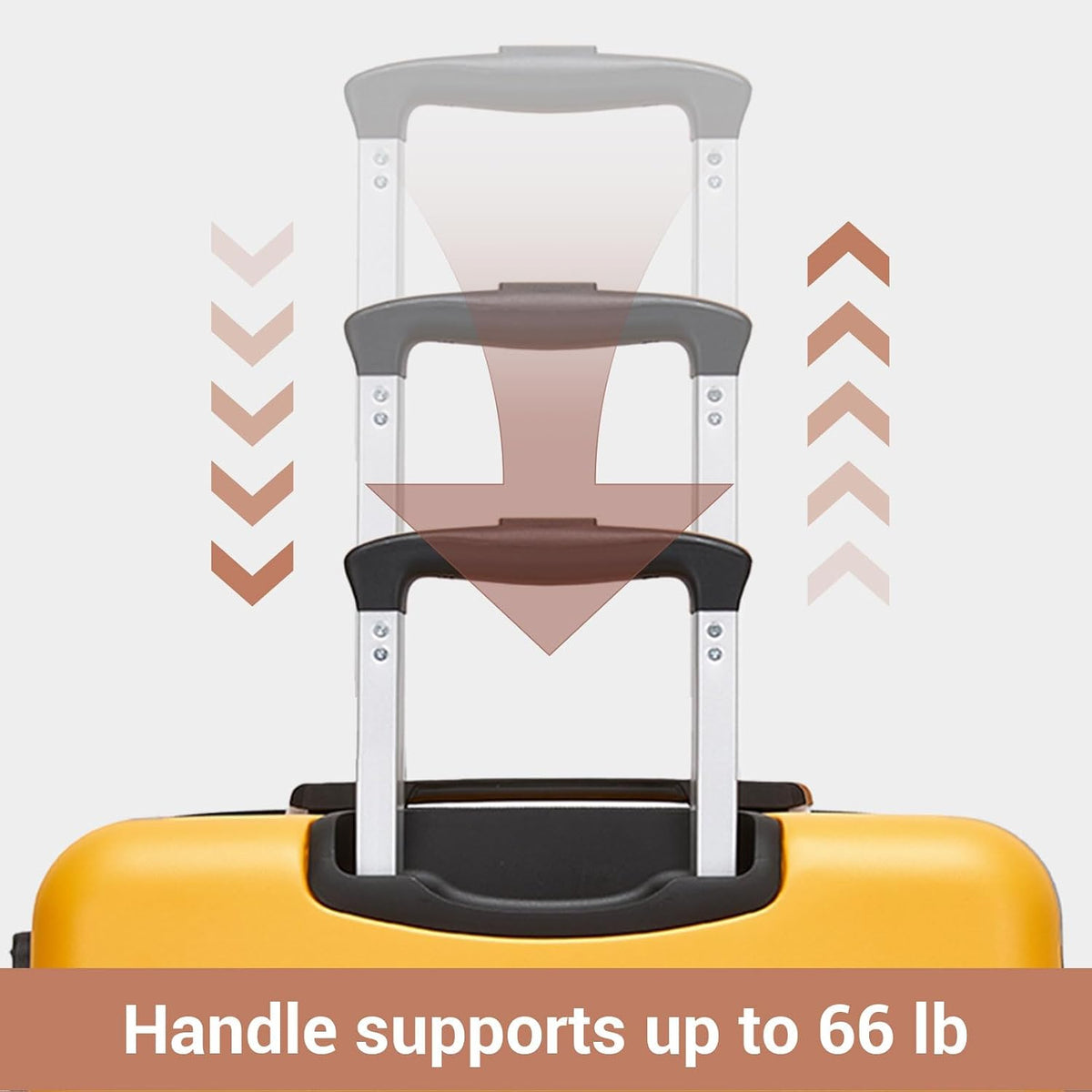 Expandable 20 Inch Carry On Suitcase Airline Approved, Lightweight ABS+PC Hardshell Luggage with 360° Silent Spinner Wheels, Grey/Brown