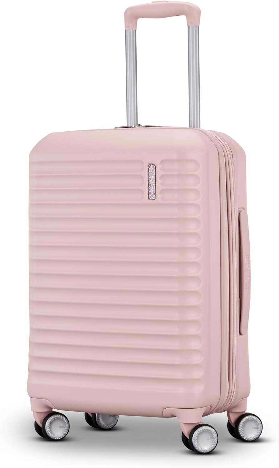 Stratum 3.0 Carry-On Spinner, Airline Approved, Durable Hardside Luggage, Expands 1.5", RightHeight™ Adjustable Handle, Pink Blush