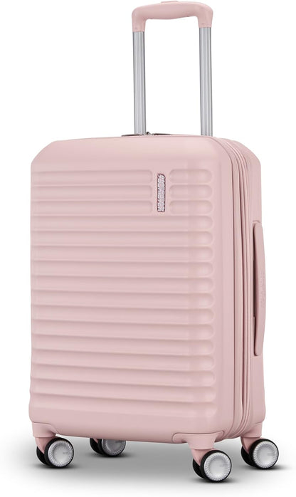 Stratum 3.0 Carry-On Spinner, Airline Approved, Durable Hardside Luggage, Expands 1.5", RightHeight™ Adjustable Handle, Pink Blush
