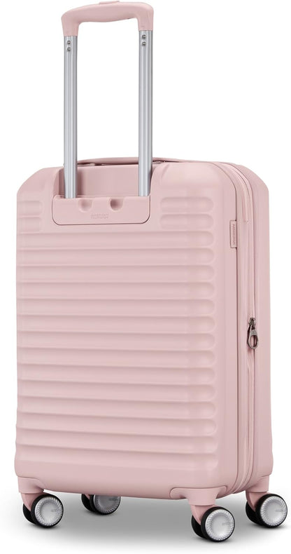 Stratum 3.0 Carry-On Spinner, Airline Approved, Durable Hardside Luggage, Expands 1.5", RightHeight™ Adjustable Handle, Pink Blush