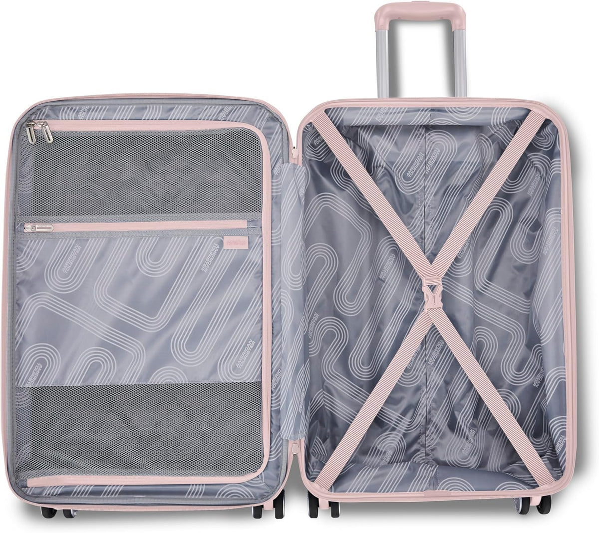Stratum 3.0 Carry-On Spinner, Airline Approved, Durable Hardside Luggage, Expands 1.5", RightHeight™ Adjustable Handle, Pink Blush