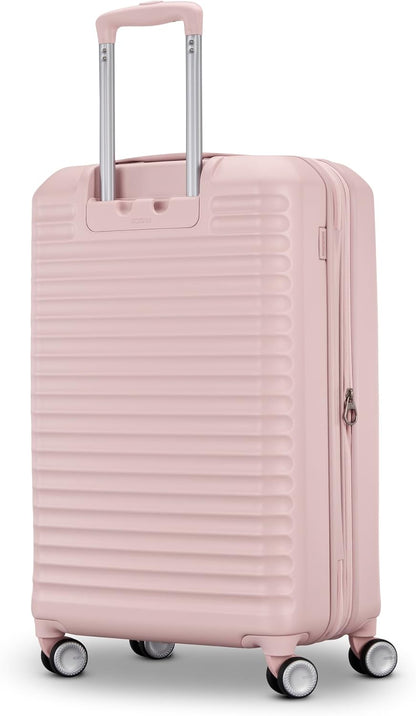 Stratum 3.0 Carry-On Spinner, Airline Approved, Durable Hardside Luggage, Expands 1.5", RightHeight™ Adjustable Handle, Pink Blush