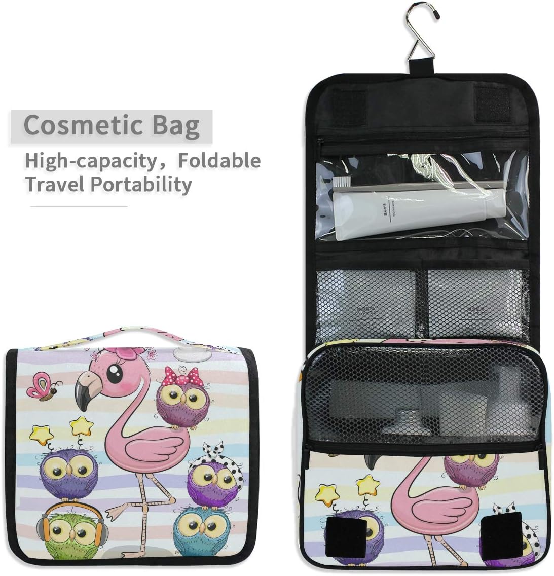 Hanging Travel Toiletry Bag Kit Makeup Case Cosmetics Organizer for Men Women - Colors B