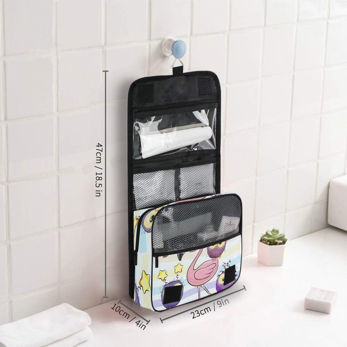 Hanging Travel Toiletry Bag Kit Makeup Case Cosmetics Organizer for Men Women - Colors B