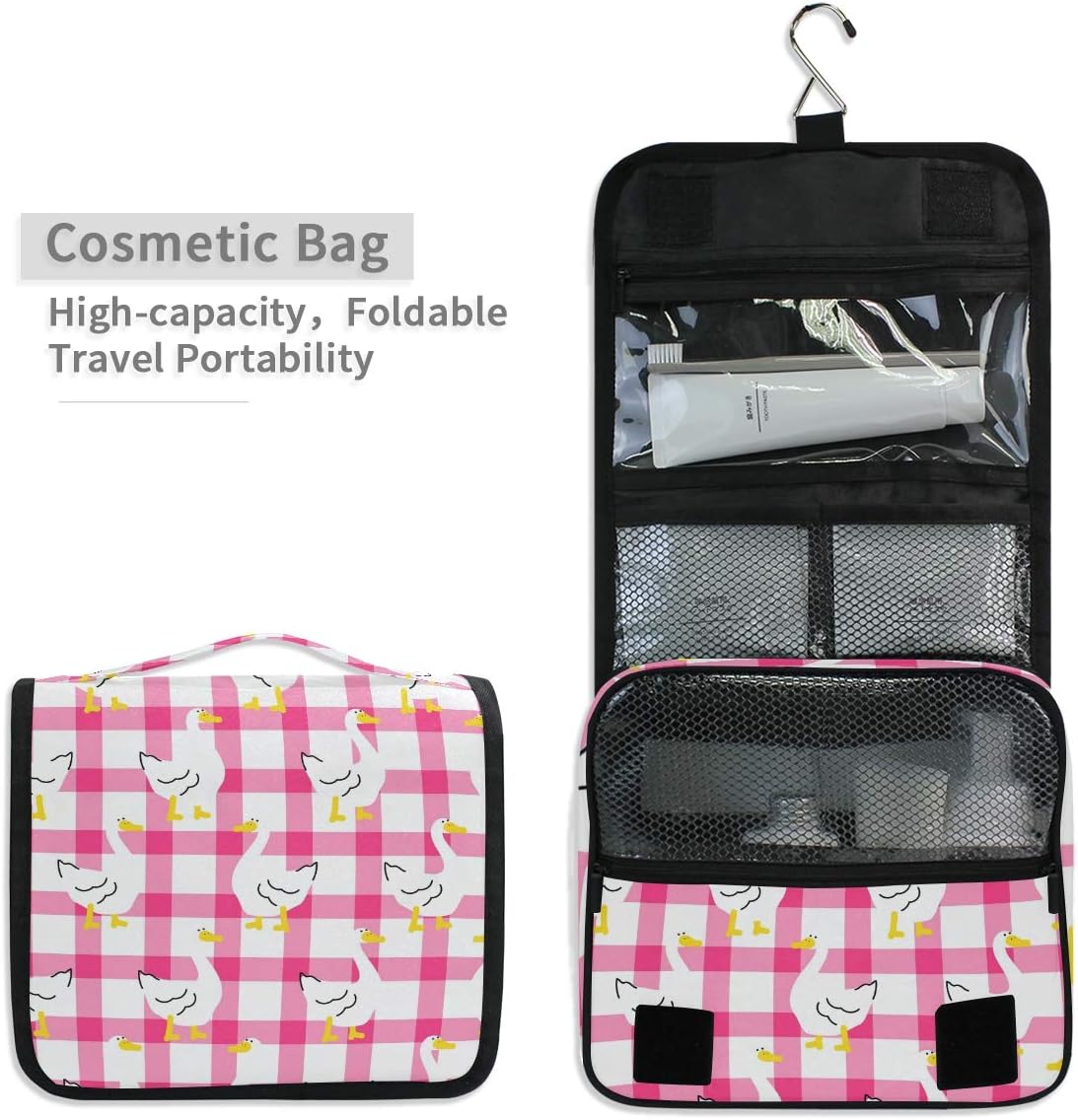 Hanging Travel Toiletry Bag Kit Makeup Case Cosmetics Organizer for Men Women - Colors B