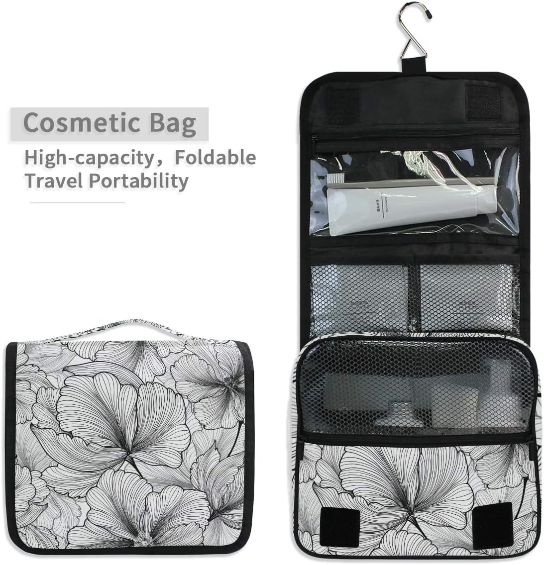 Hanging Travel Toiletry Bag Kit Makeup Case Cosmetics Organizer for Men Women - Colors B