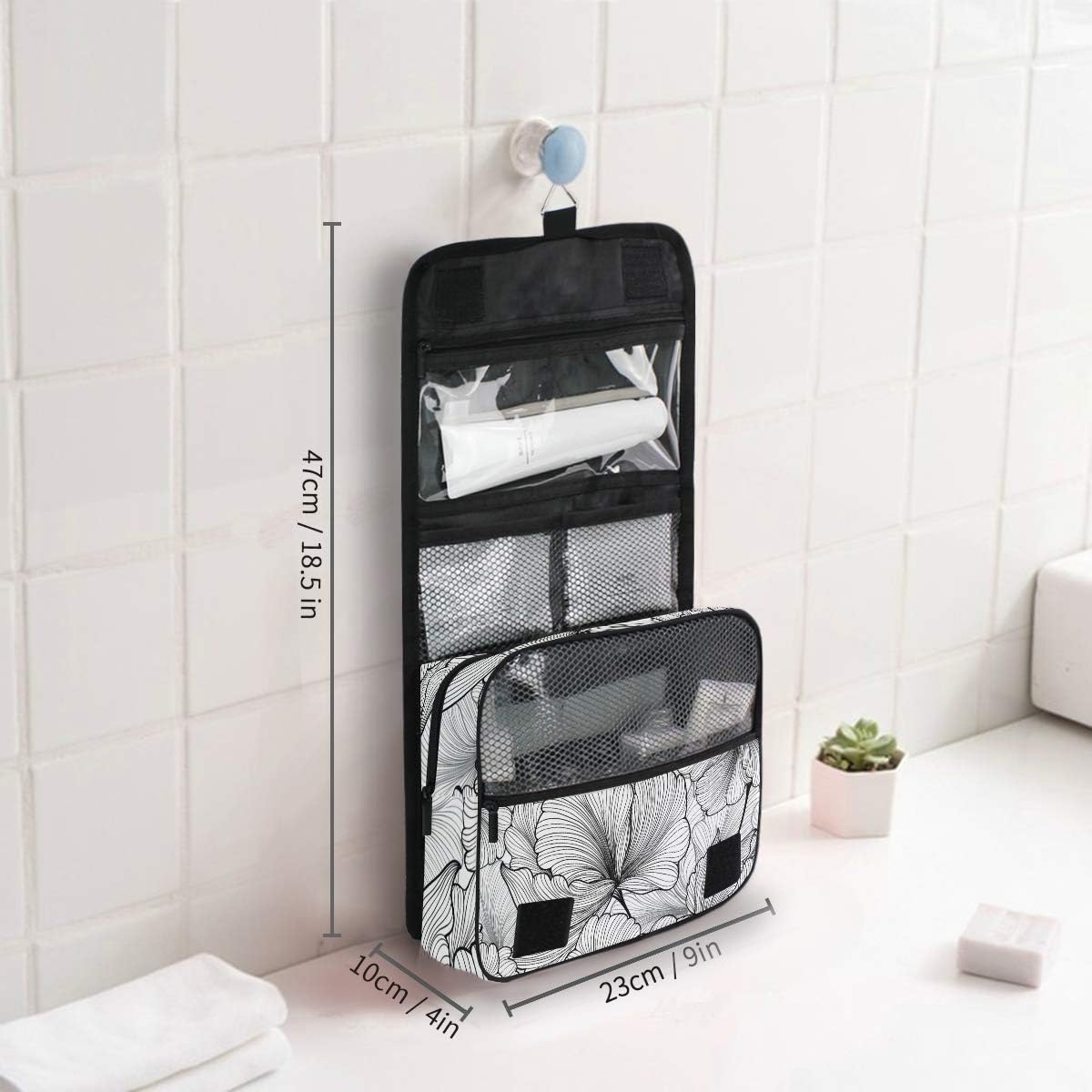 Hanging Travel Toiletry Bag Kit Makeup Case Cosmetics Organizer for Men Women - Colors B