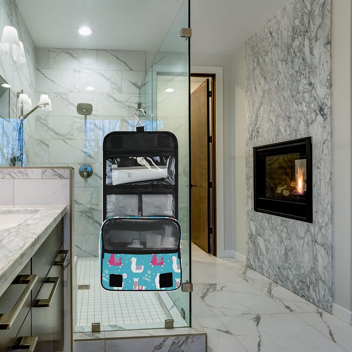 Hanging Travel Toiletry Bag Kit Makeup Case Cosmetics Organizer for Men Women - Colors B
