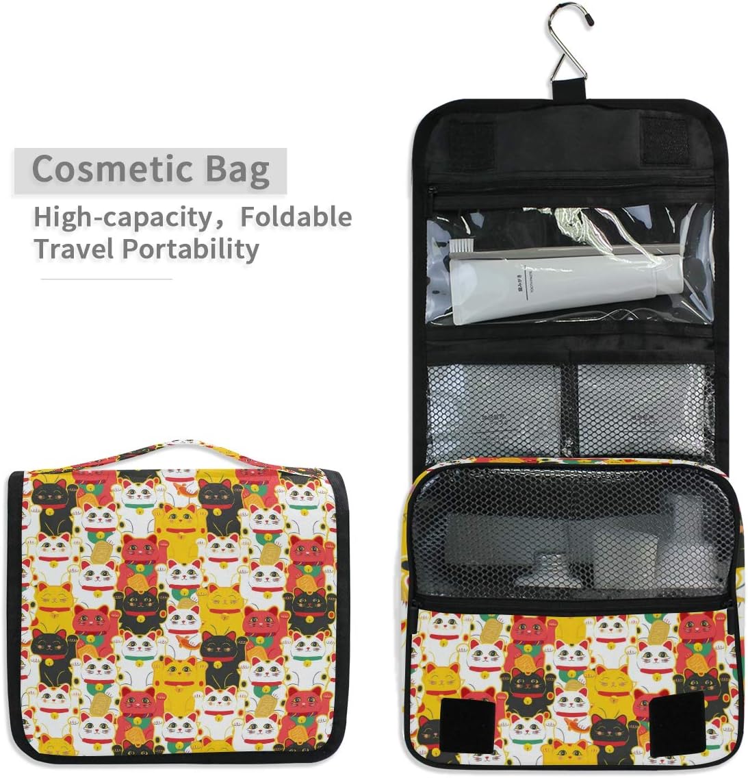 Hanging Travel Toiletry Bag Kit Makeup Case Cosmetics Organizer for Men Women - Colors B