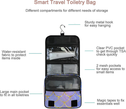 Hanging Travel Toiletry Bag Kit Makeup Case Cosmetics Organizer for Men Women - Colors B