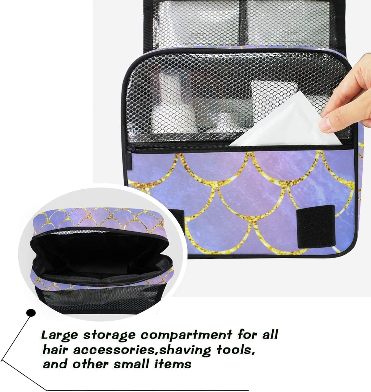 Hanging Travel Toiletry Bag Kit Makeup Case Cosmetics Organizer for Men Women - Colors B