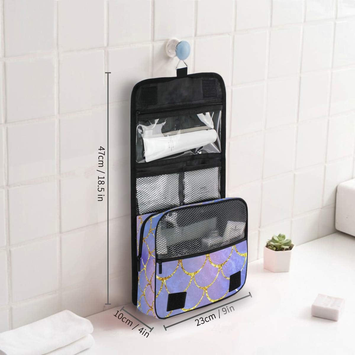 Hanging Travel Toiletry Bag Kit Makeup Case Cosmetics Organizer for Men Women - Colors B