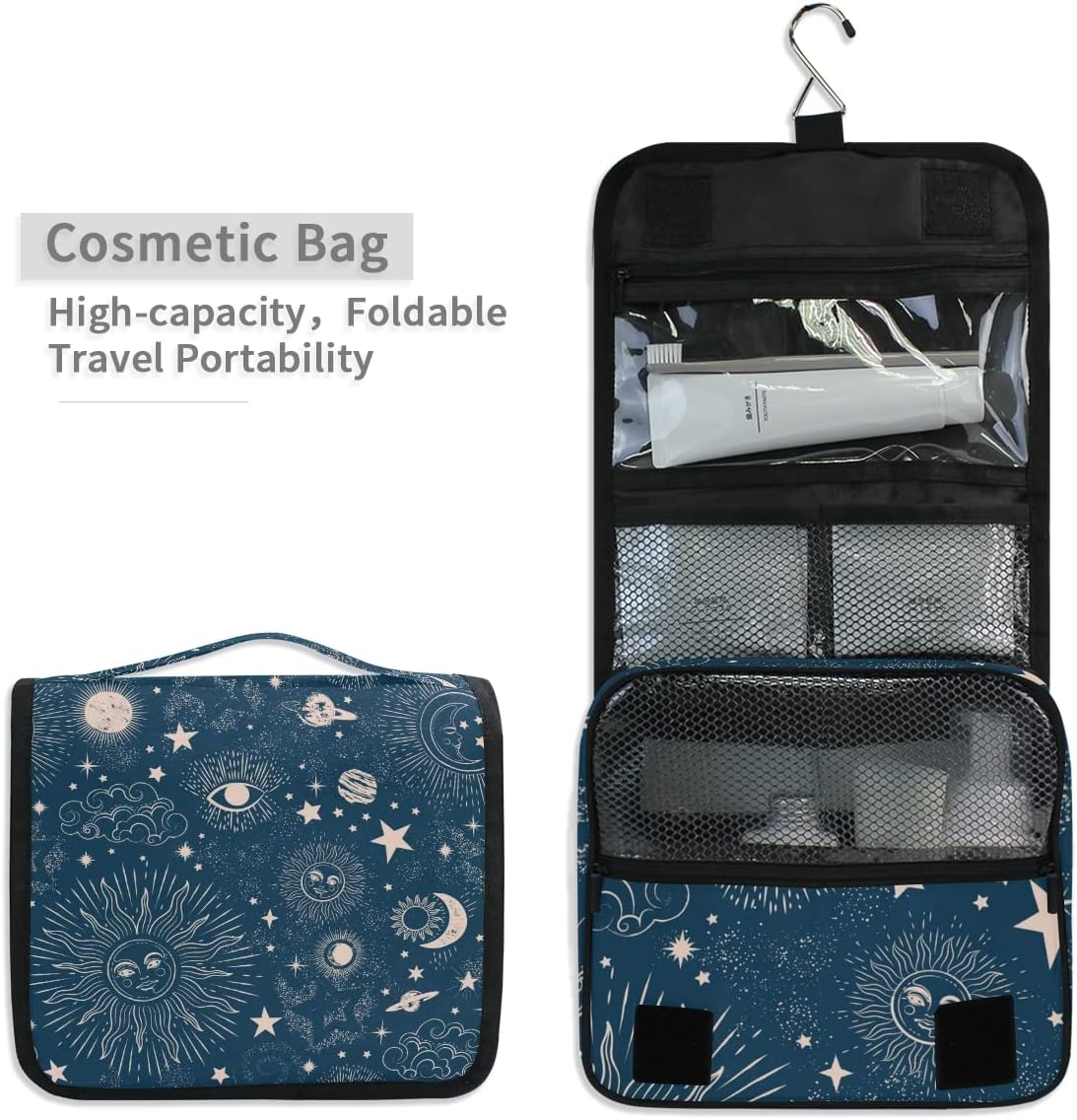 Hanging Travel Toiletry Bag Kit Makeup Case Cosmetics Organizer for Men Women - Colors B