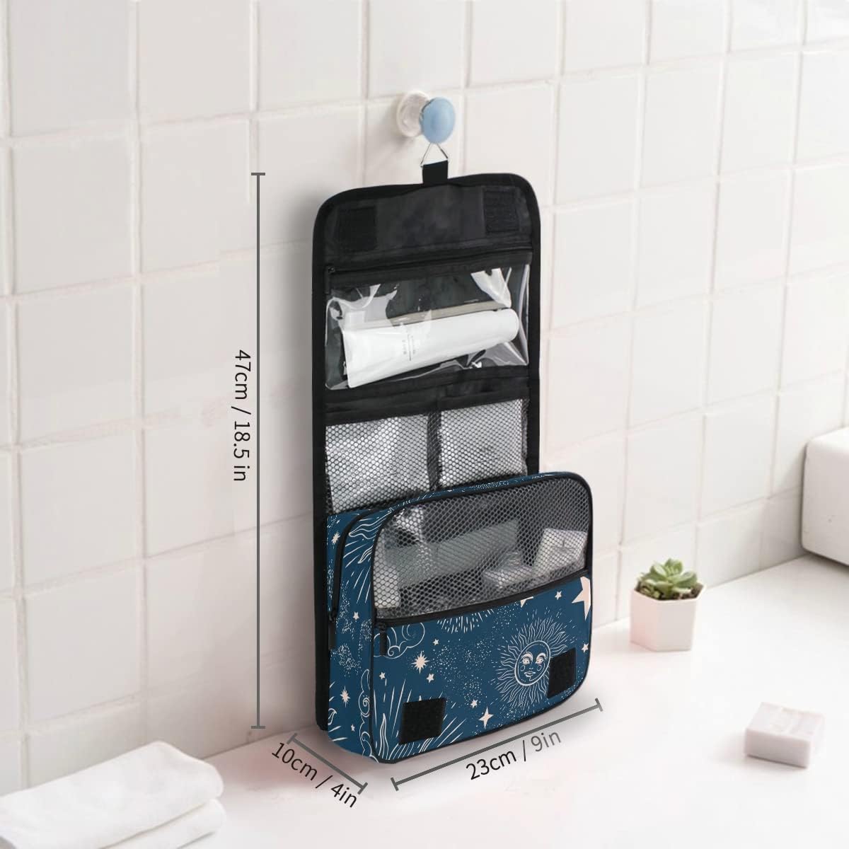 Hanging Travel Toiletry Bag Kit Makeup Case Cosmetics Organizer for Men Women - Colors B