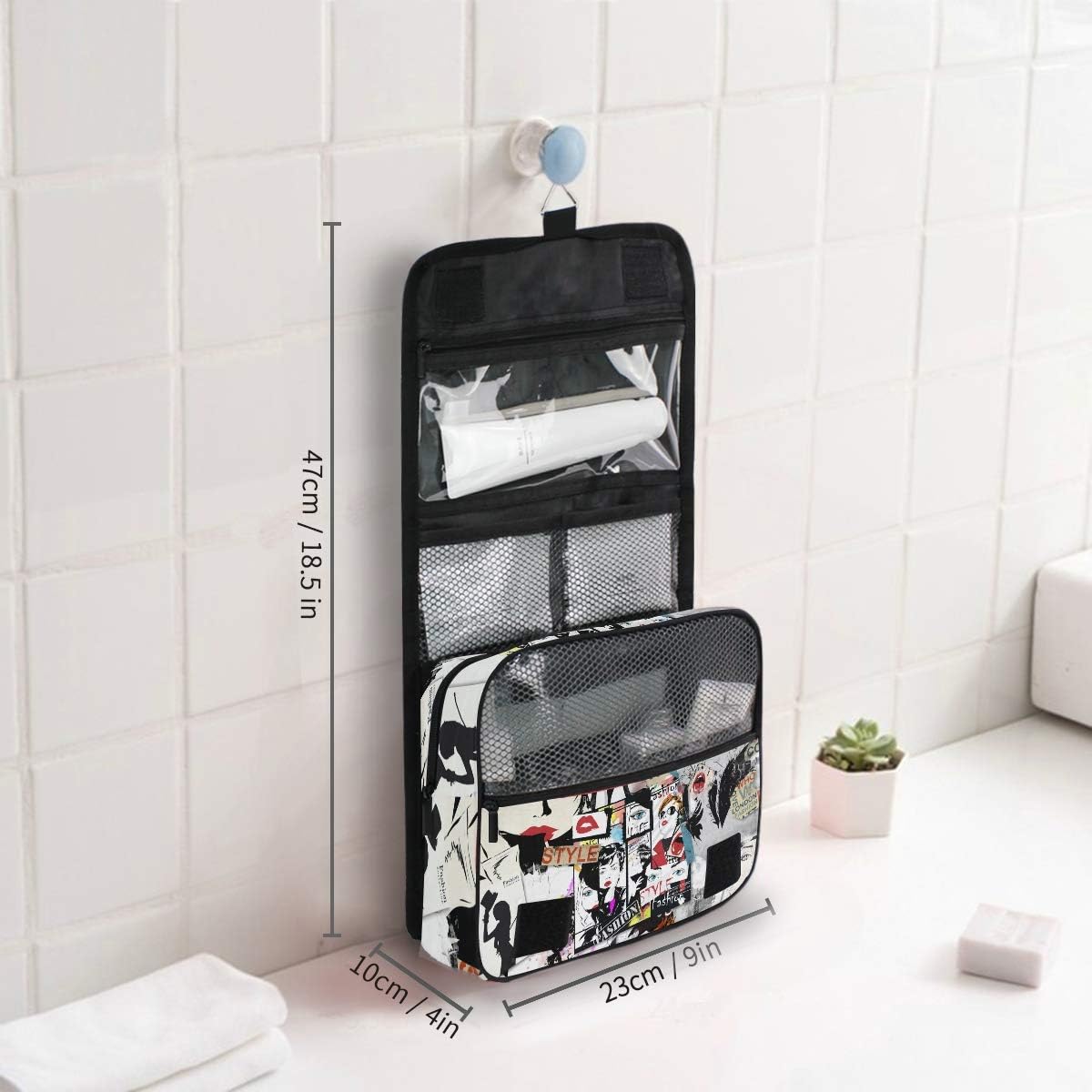 Hanging Travel Toiletry Bag Kit Makeup Case Cosmetics Organizer for Men Women - Colors B