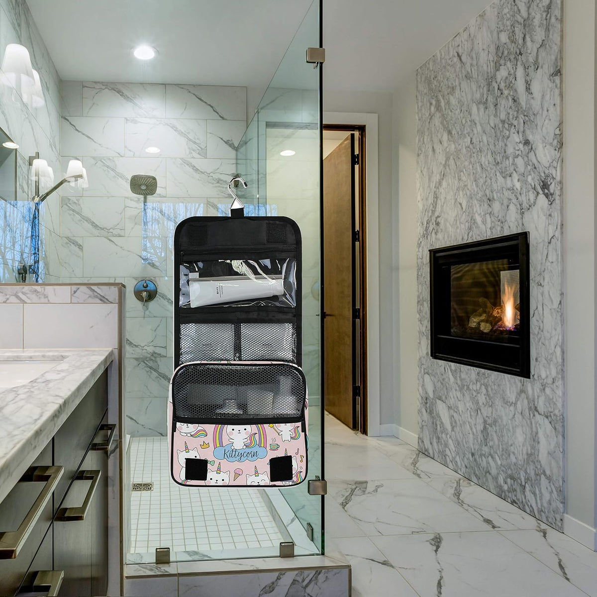 Hanging Travel Toiletry Bag Kit Makeup Case Cosmetics Organizer for Men Women - Colors B