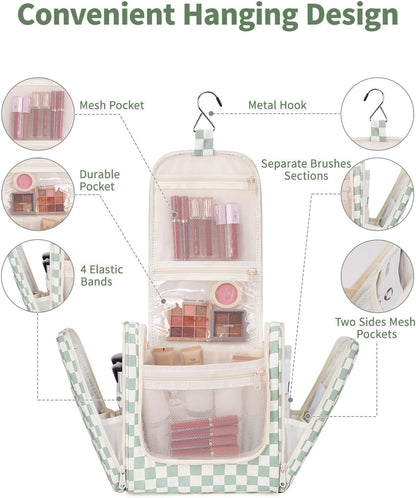 Hanging Toiletry Bag for Women Travel Makeup Bag Organizer Toiletries Bag for Cosmetics Essentials Accessories
