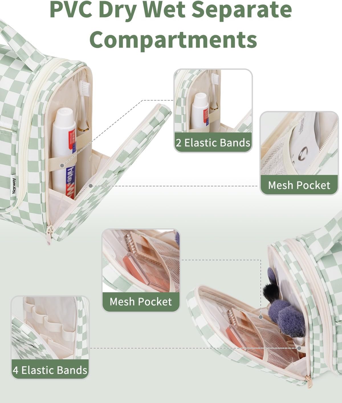 Hanging Toiletry Bag for Women Travel Makeup Bag Organizer Toiletries Bag for Cosmetics Essentials Accessories