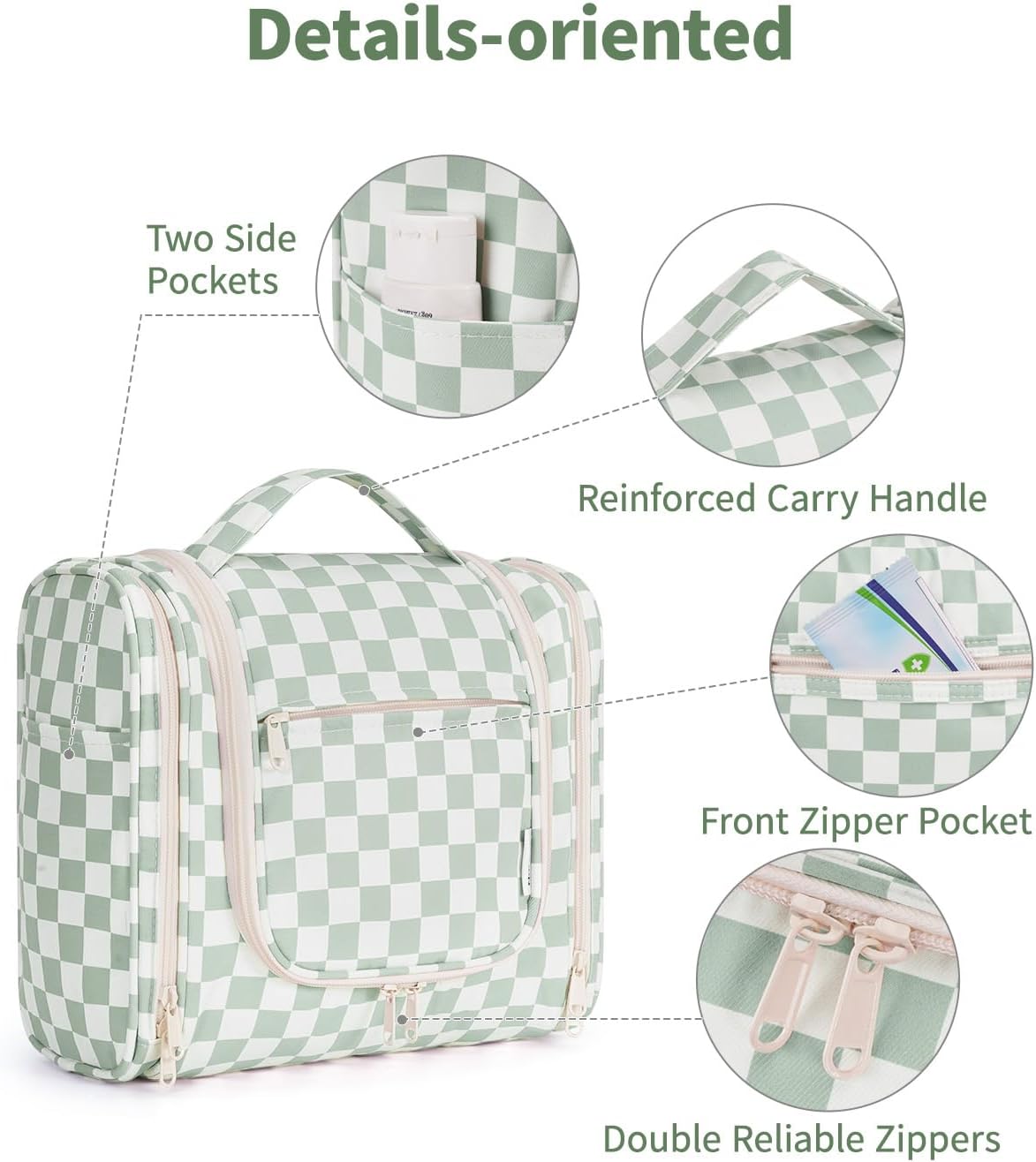 Hanging Toiletry Bag for Women Travel Makeup Bag Organizer Toiletries Bag for Cosmetics Essentials Accessories