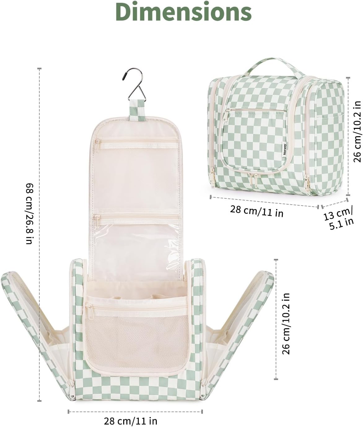 Hanging Toiletry Bag for Women Travel Makeup Bag Organizer Toiletries Bag for Cosmetics Essentials Accessories