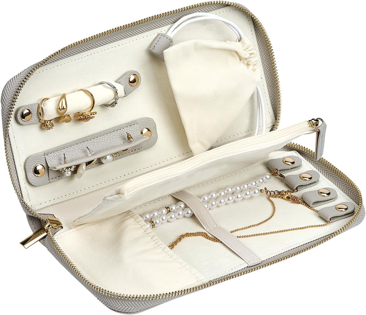 Travel Jewelry Organizer Case - for Tangle-Free Necklaces, Earrings, Rings, Bracelets Storage, Travel Essentials, Fashion Portable Jewelry Travel bags for Women - Large Black
