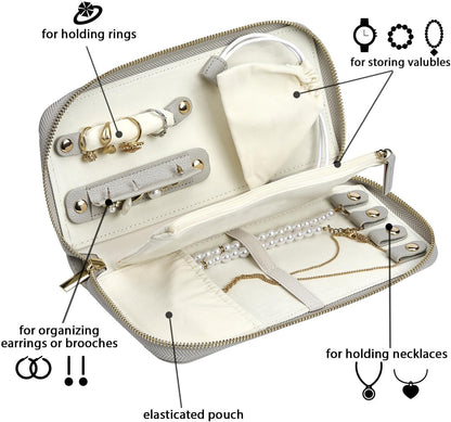 Travel Jewelry Organizer Case - for Tangle-Free Necklaces, Earrings, Rings, Bracelets Storage, Travel Essentials, Fashion Portable Jewelry Travel bags for Women - Large Black