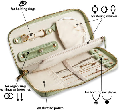 Travel Jewelry Organizer Case - for Tangle-Free Necklaces, Earrings, Rings, Bracelets Storage, Travel Essentials, Fashion Portable Jewelry Travel bags for Women - Large Black