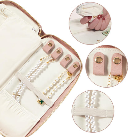 Travel Jewelry Organizer Case - for Tangle-Free Necklaces, Earrings, Rings, Bracelets Storage, Travel Essentials, Fashion Portable Jewelry Travel bags for Women - Large Black