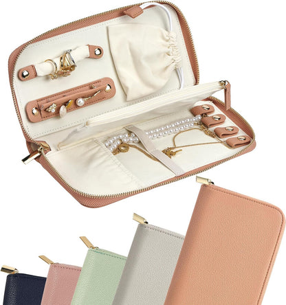 Travel Jewelry Organizer Case - for Tangle-Free Necklaces, Earrings, Rings, Bracelets Storage, Travel Essentials, Fashion Portable Jewelry Travel bags for Women - Large Black