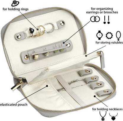 Travel Jewelry Organizer Case - for Tangle-Free Necklaces, Earrings, Rings, Bracelets Storage, Travel Essentials, Fashion Portable Jewelry Travel bags for Women - Large Black