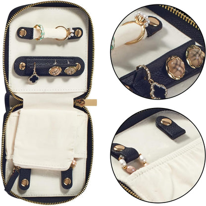 Travel Jewelry Organizer Case - for Tangle-Free Necklaces, Earrings, Rings, Bracelets Storage, Travel Essentials, Fashion Portable Jewelry Travel bags for Women - Large Black