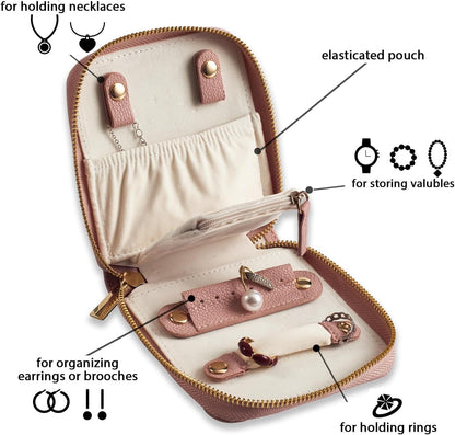 Travel Jewelry Organizer Case - for Tangle-Free Necklaces, Earrings, Rings, Bracelets Storage, Travel Essentials, Fashion Portable Jewelry Travel bags for Women - Large Black
